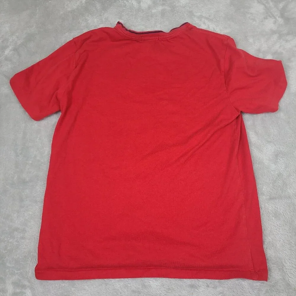 Polo Ralph Lauren Red T-shirt Youth Boys Sz 14-16 Blue Logo Crew Neck Shirt‎